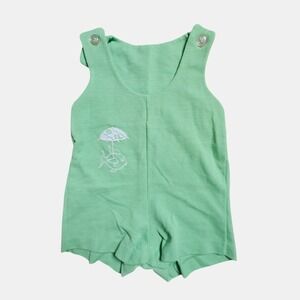 Vintage Health-Tex Infant Umbrella Fish One-Piece Romper‎ 24 Months Mint Green